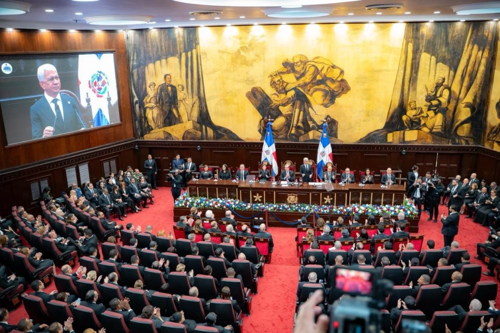 Ricardo de los Santos durante la rendición de cuentas 2026 en el Congreso Nacional.