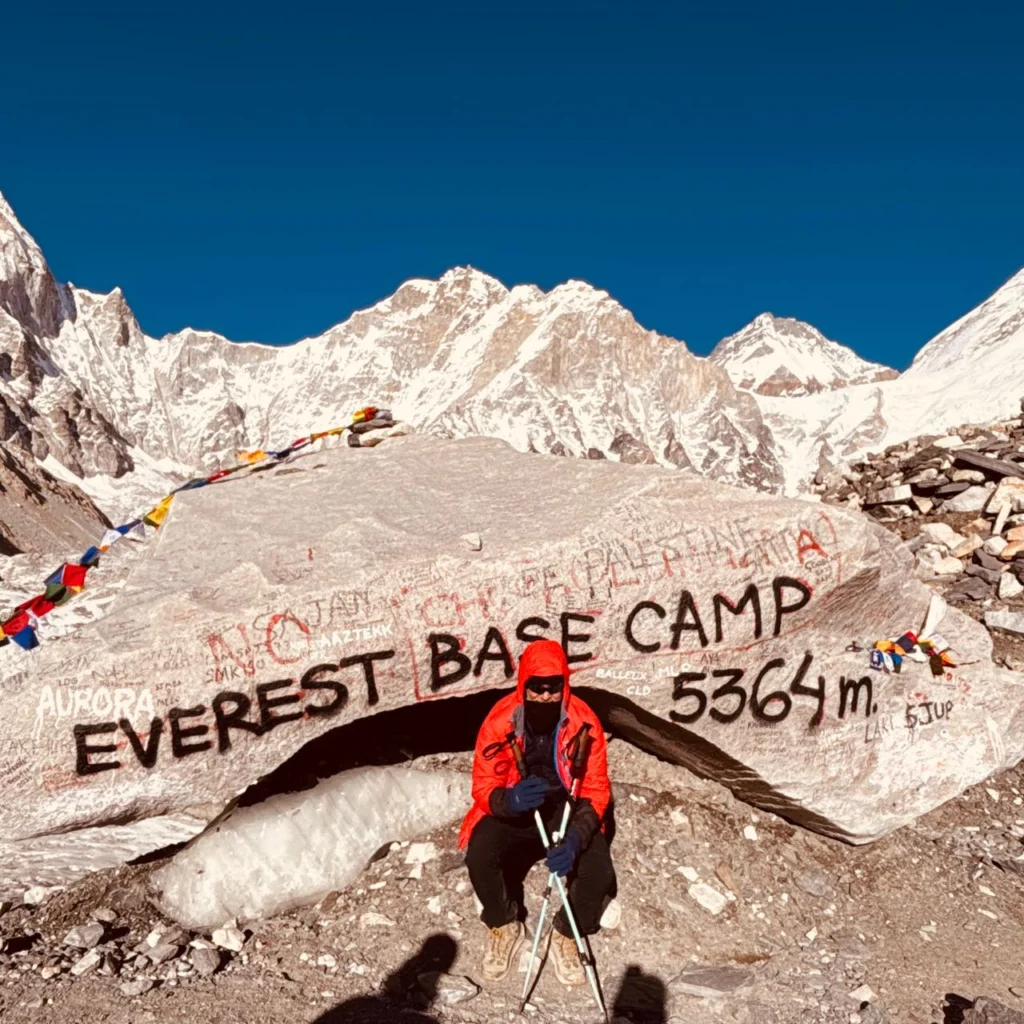 Ramón Tejeda en la Base Campo del Everest