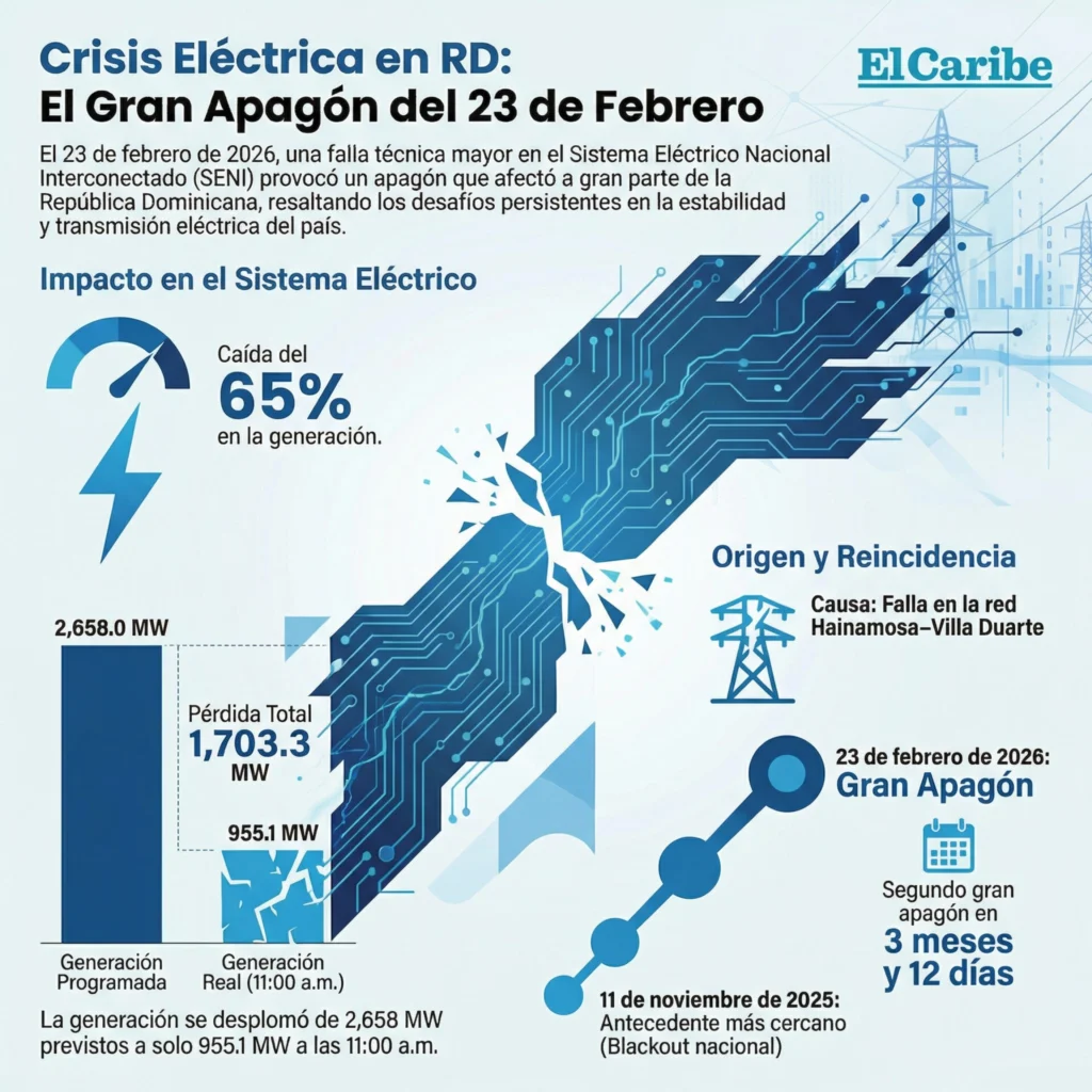 La causa del apagón general del 23 de febrero de 2026
