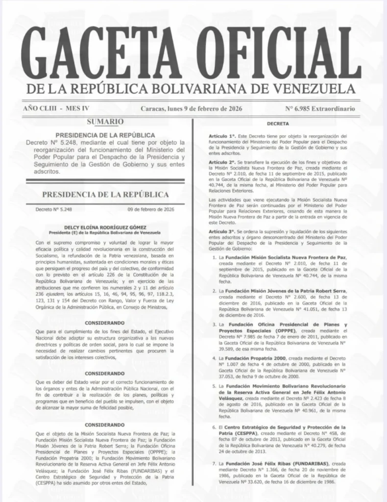 Gobierno venezolano reestructura gasto social y elimina misiones