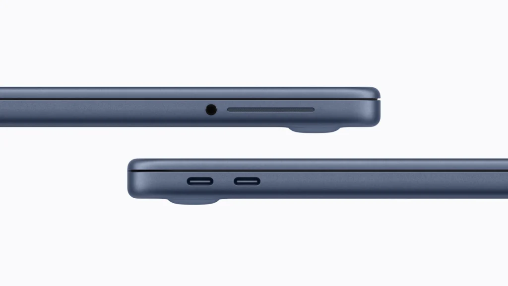 La MacBook Neo cuenta con dos puertos USB-C y un conector para auriculares para audio por cable, además de Wi-Fi 6E y Bluetooth 6.