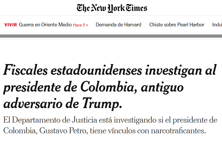 Petro bajo la lupa: fiscales de EE.UU. investigan al presidente de Colombia