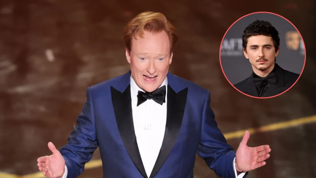 Conan O’Brien y Timothee Chalamet