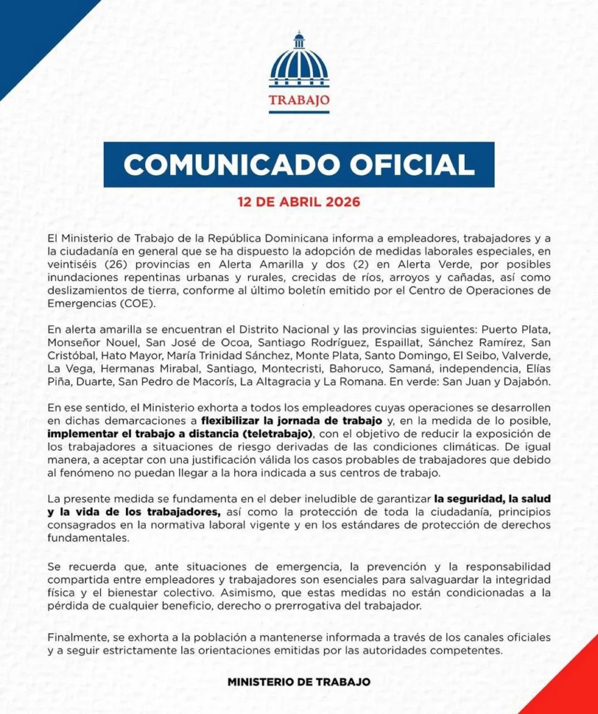 Abinader declara emergencia en 5 provincias y en Distrito Nacional