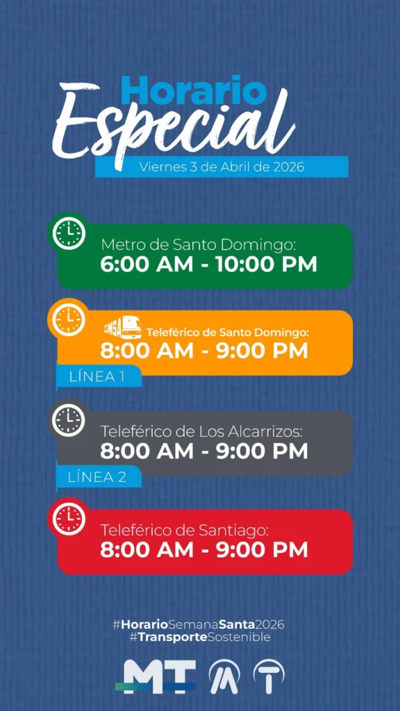 horarios del Metro, Teleférico y la OMSA