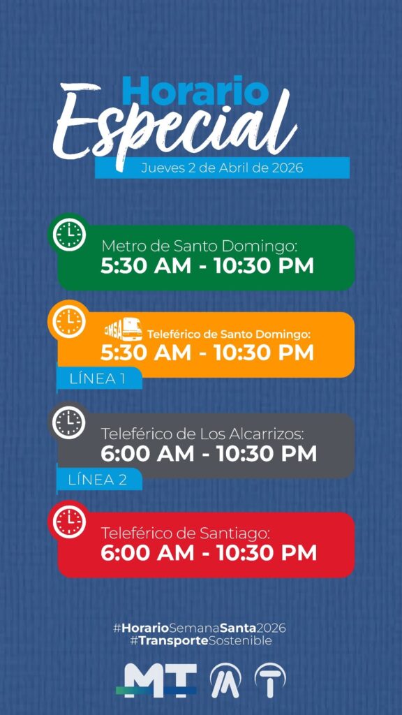 horarios del Metro, Teleférico y la OMSA
