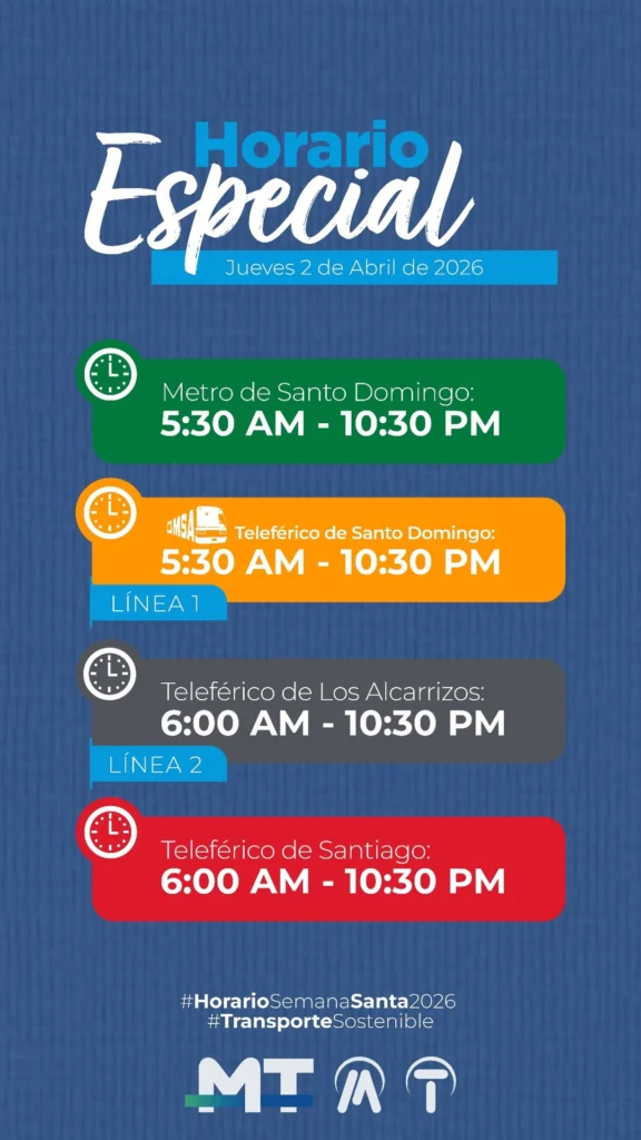 horarios del Metro, Teleférico y la OMSA