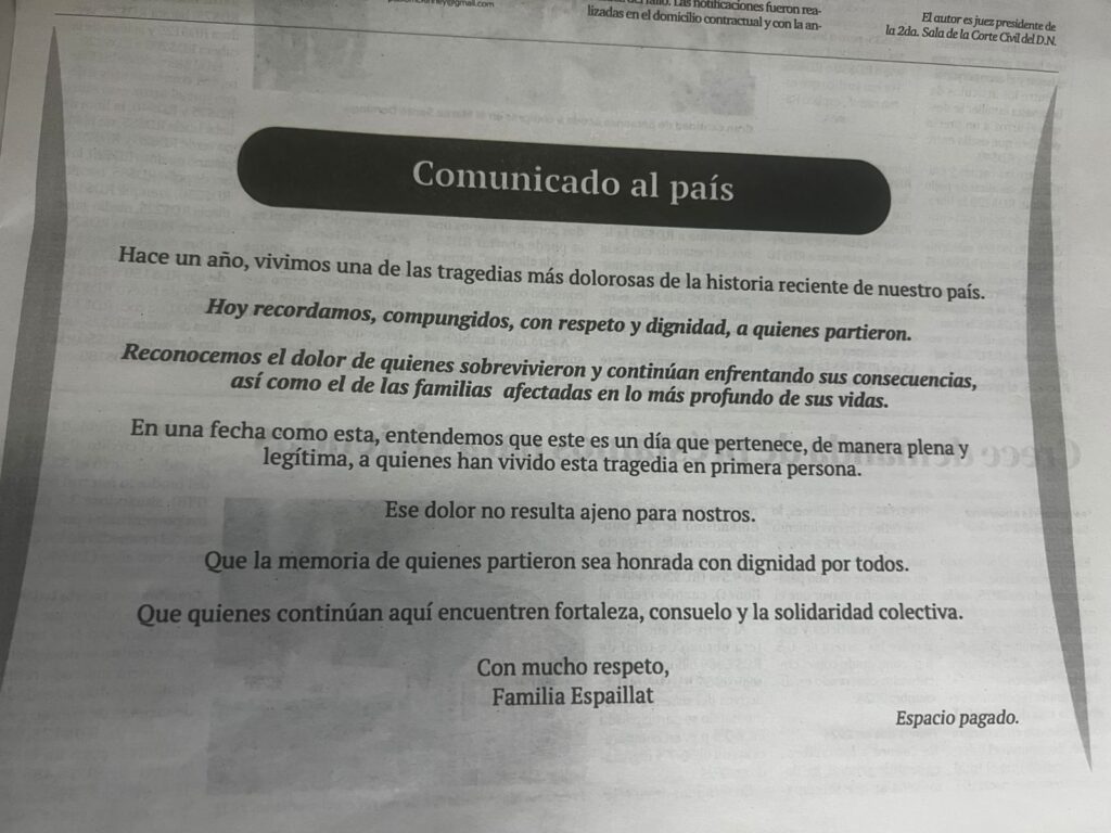 Comunicado Espaillat