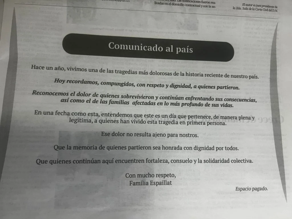 Comunicado Espaillat