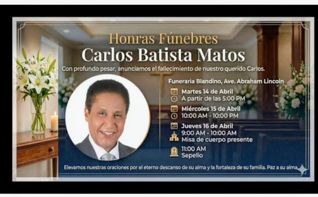 Así serán las honras fúnebres de Batista Matos en Santo Domingo