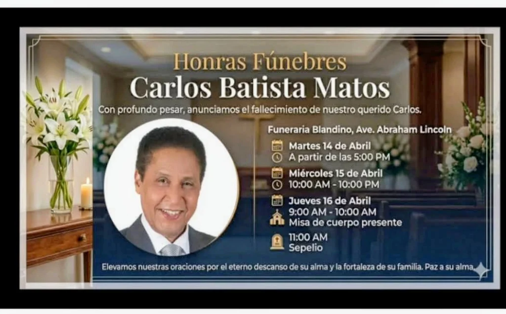Así serán las honras fúnebres de Batista Matos en Santo Domingo