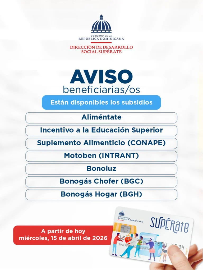 Supérate paga los subsidios de abril