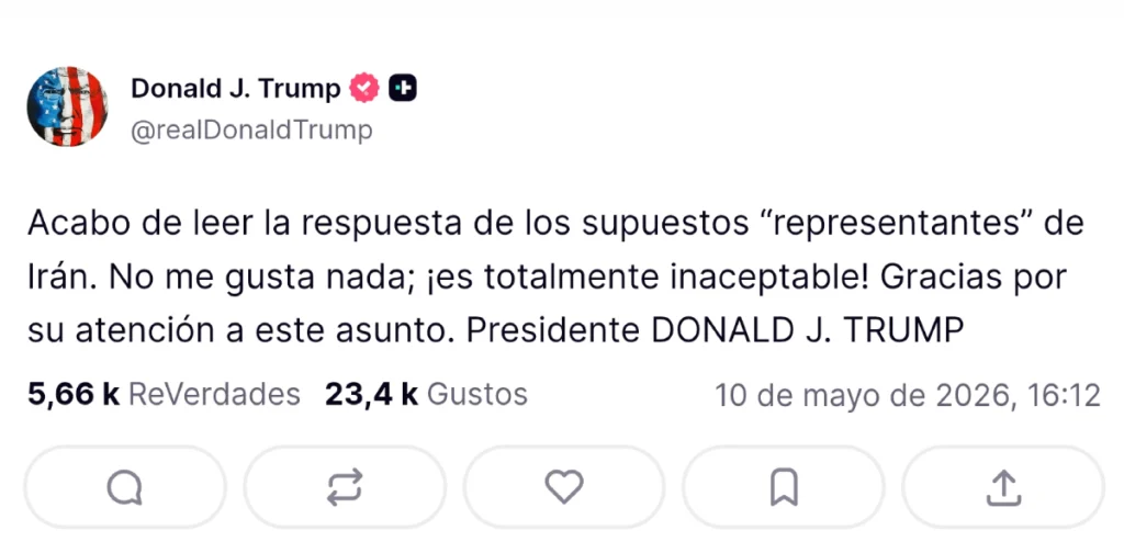Irán pone precio a la paz y Trump no quiere pagarlo