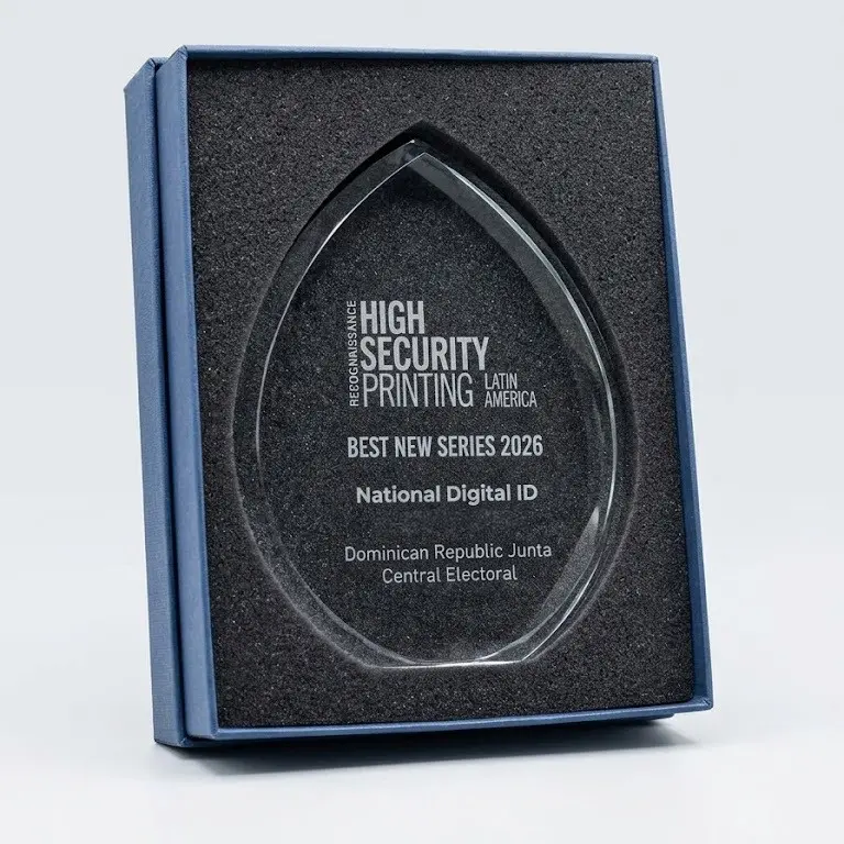 La Junta Central Electoral (JCE) recibió el premio internacional al “Mejor Documento de Identidad 2026”