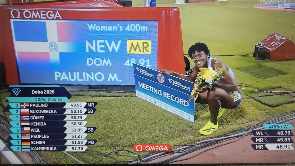 Marileidy bajó de los 49 segundos en su debut de Liga Diamante.