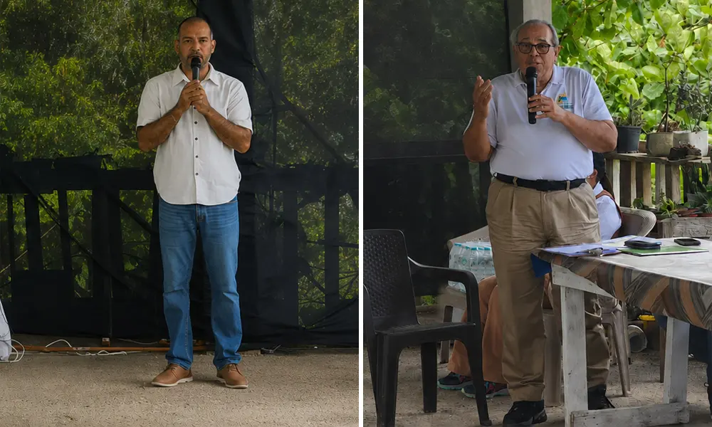 El alcalde de Jamao al Norte, Jairo Morillo, y el presidente del Cluster Ecoturístico de Espaillat, Rafael García.
