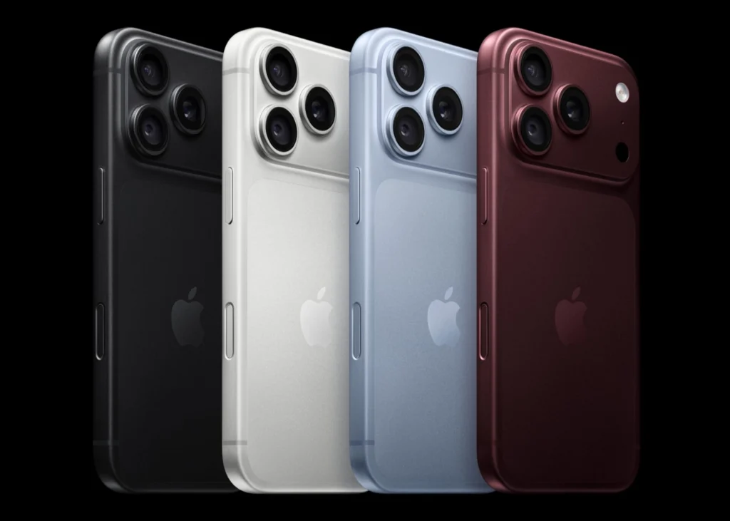 El iPhone 18 Pro estará disponible en cuatro elegantes acabados: negro, plata, gris glaciar y burdeos.