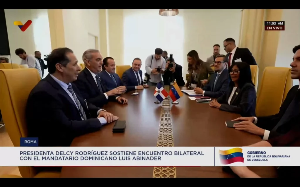Abinader y Delcy Rodríguez se reúnen en Roma tras tensiones diplomáticas
