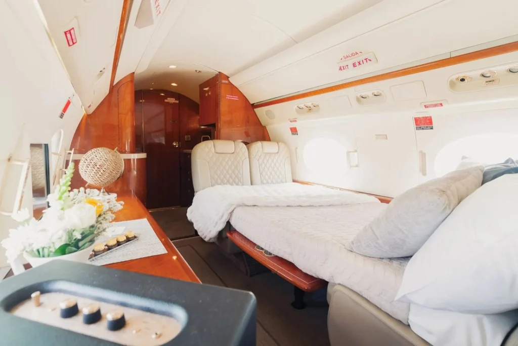Camas dentro del Gulfstream G400.